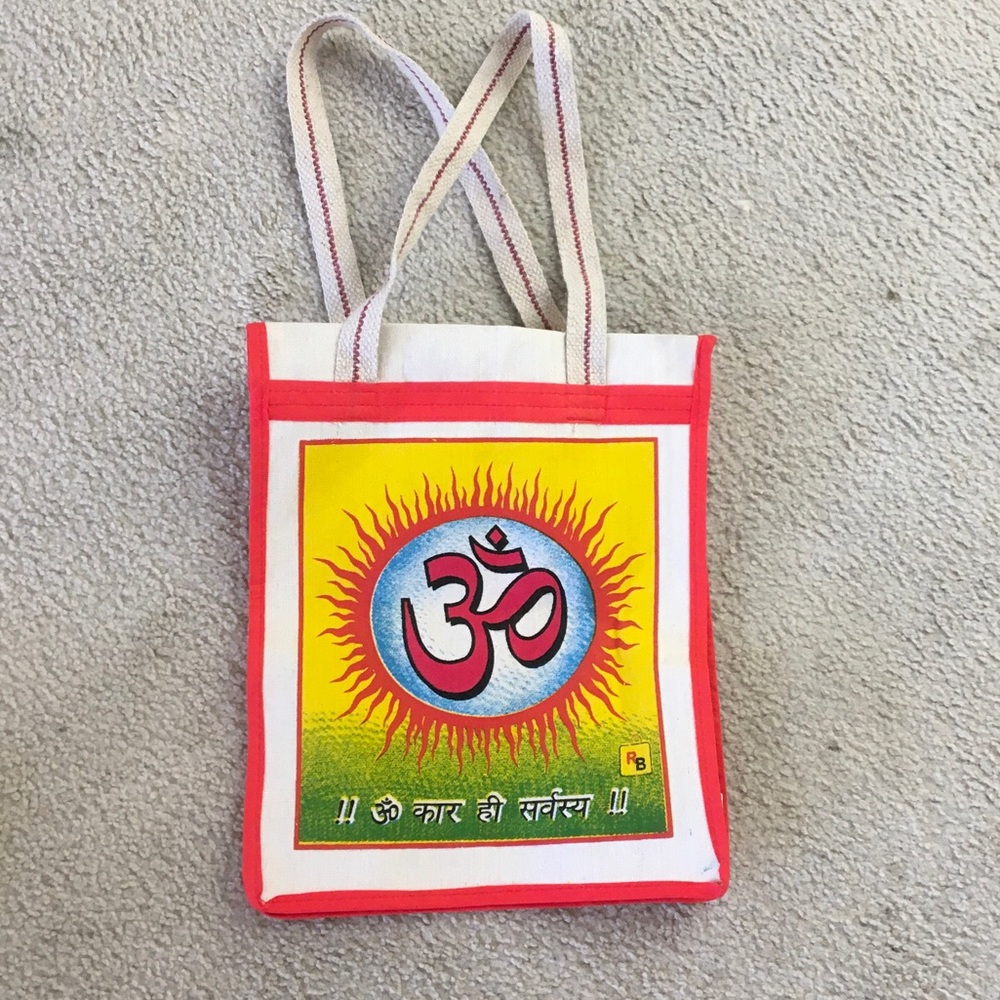 OM/ MEDITATION YOGA TOTE BAGw 2 SIDED ZIPPER/NEW